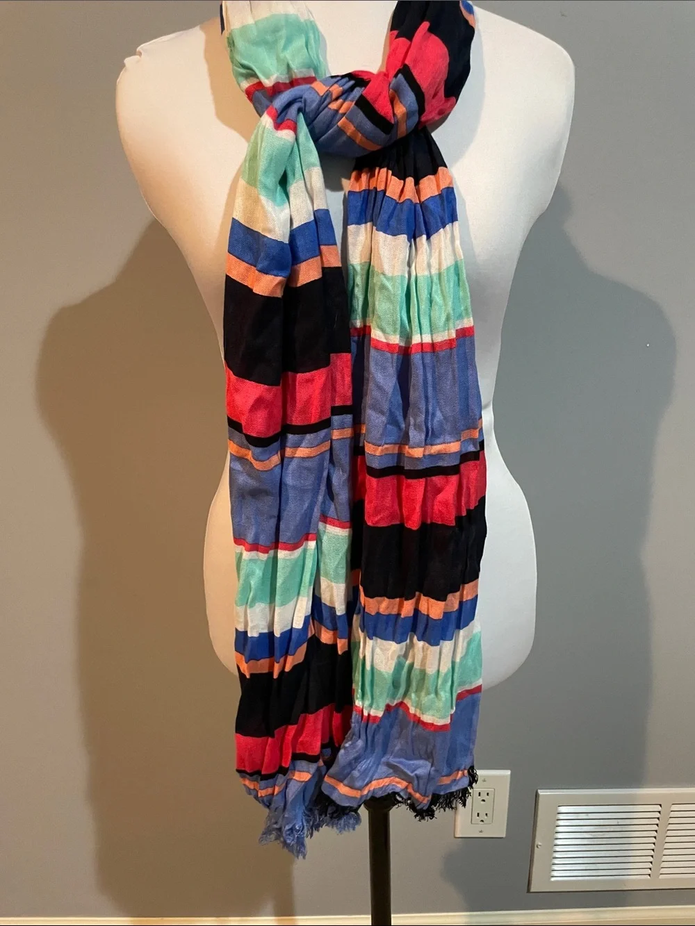 Kate Spade Striped Multicolor Lightweight Scarf